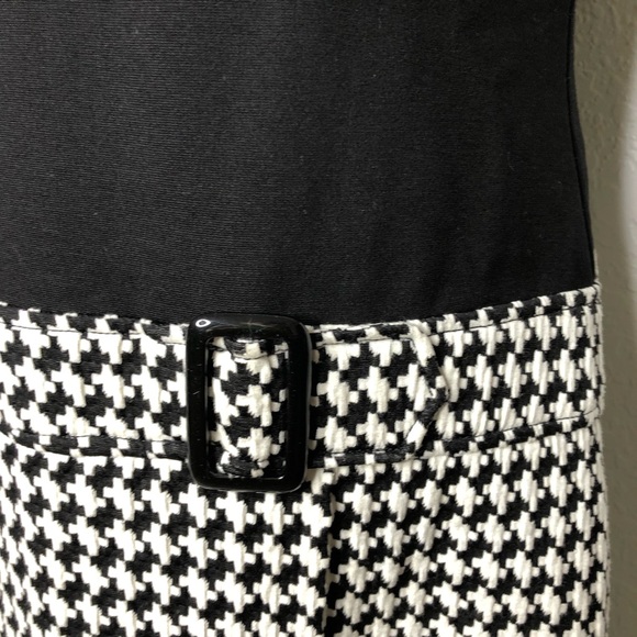 WHBM black white drop waist houndstooth skirt dress size 8 - Picture 8 of 16